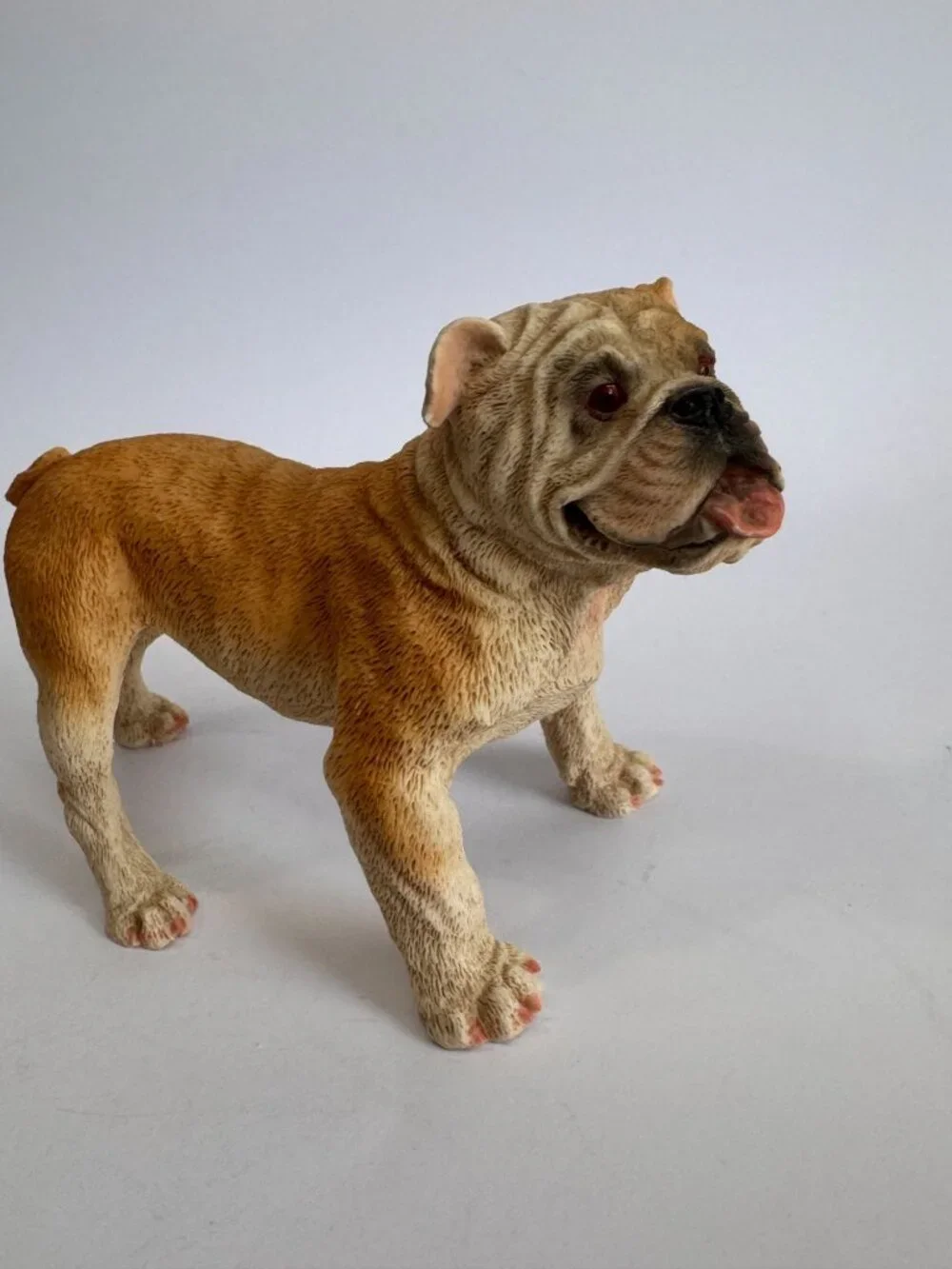 Vintage 1988 Castagna Italy English Bulldog Figurine Red Glass Eyes 5.5